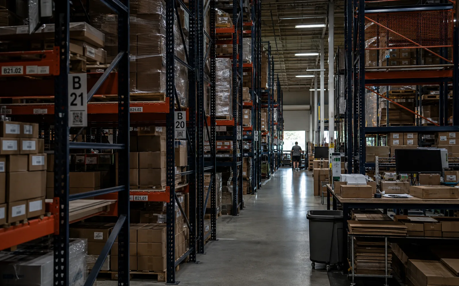 Packing materials organized for ecommerce preparation